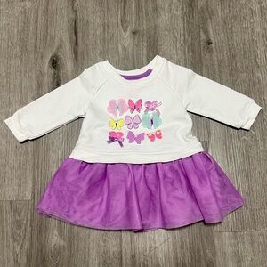 NWT‎ Children’s Place Butterfly Dress w/ purple tulle bottom, 6-9 months